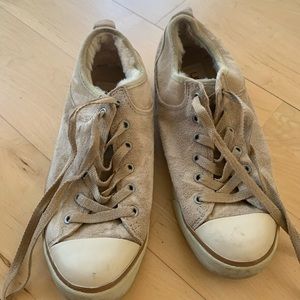 Ugg fur lined swade shoes, tan